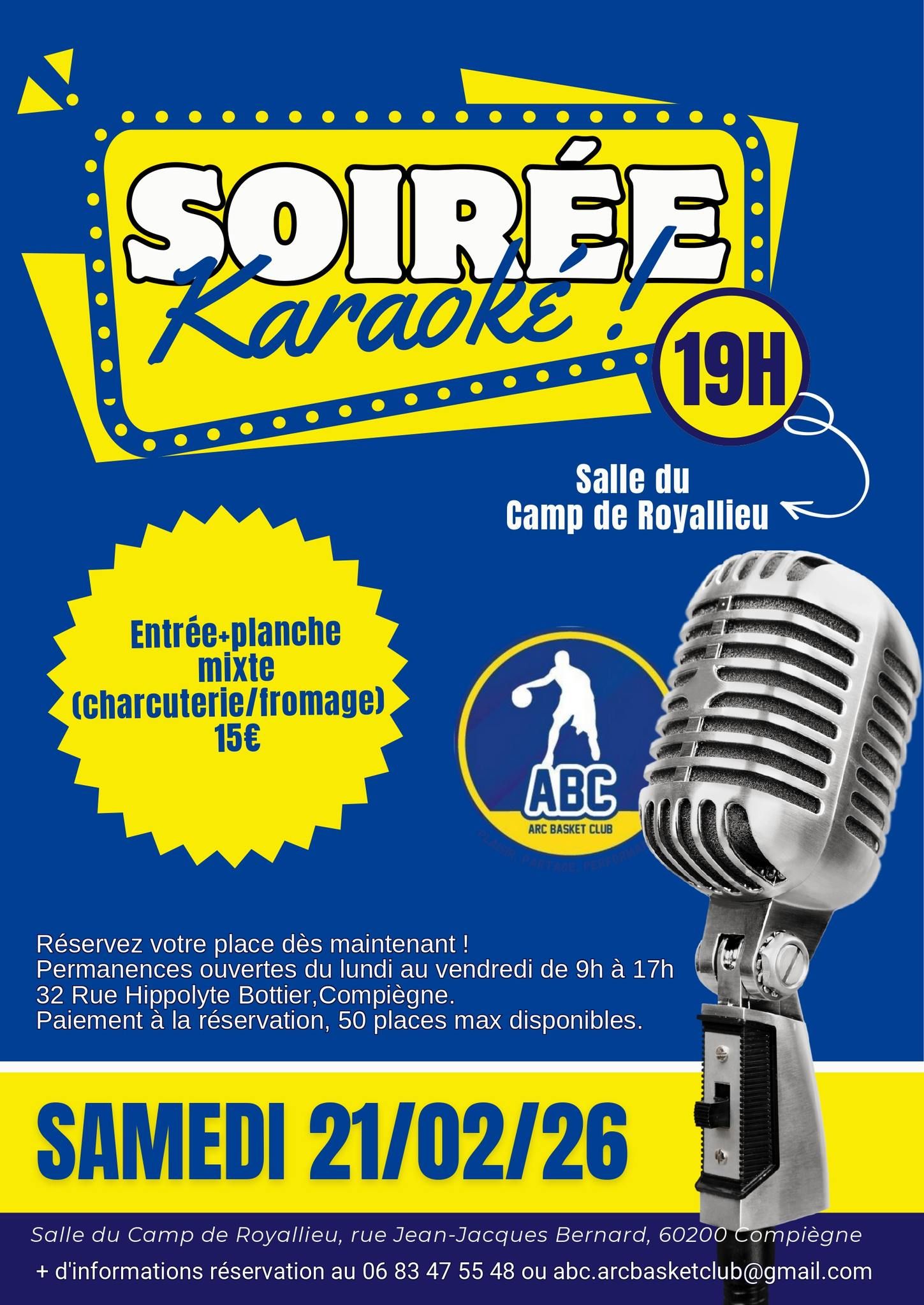 Soirée karaoké avec ABC Arc basket club