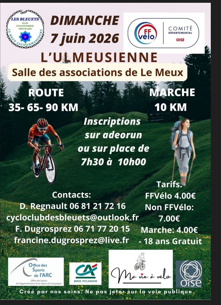 L'Ulmeusienne avec Les bleuets cyclotouriste