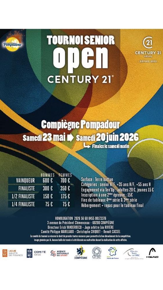Open Century 21 au Tennis club Compiègne Pompadour
